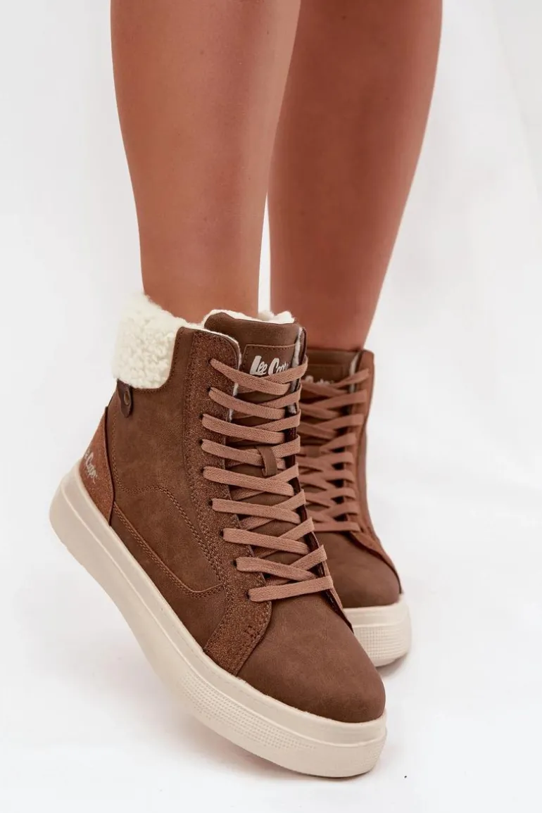 Buty Zimowe Damskie Z Kożuszkiem Lee Cooper LCJ-25-01-3735 Brązowe