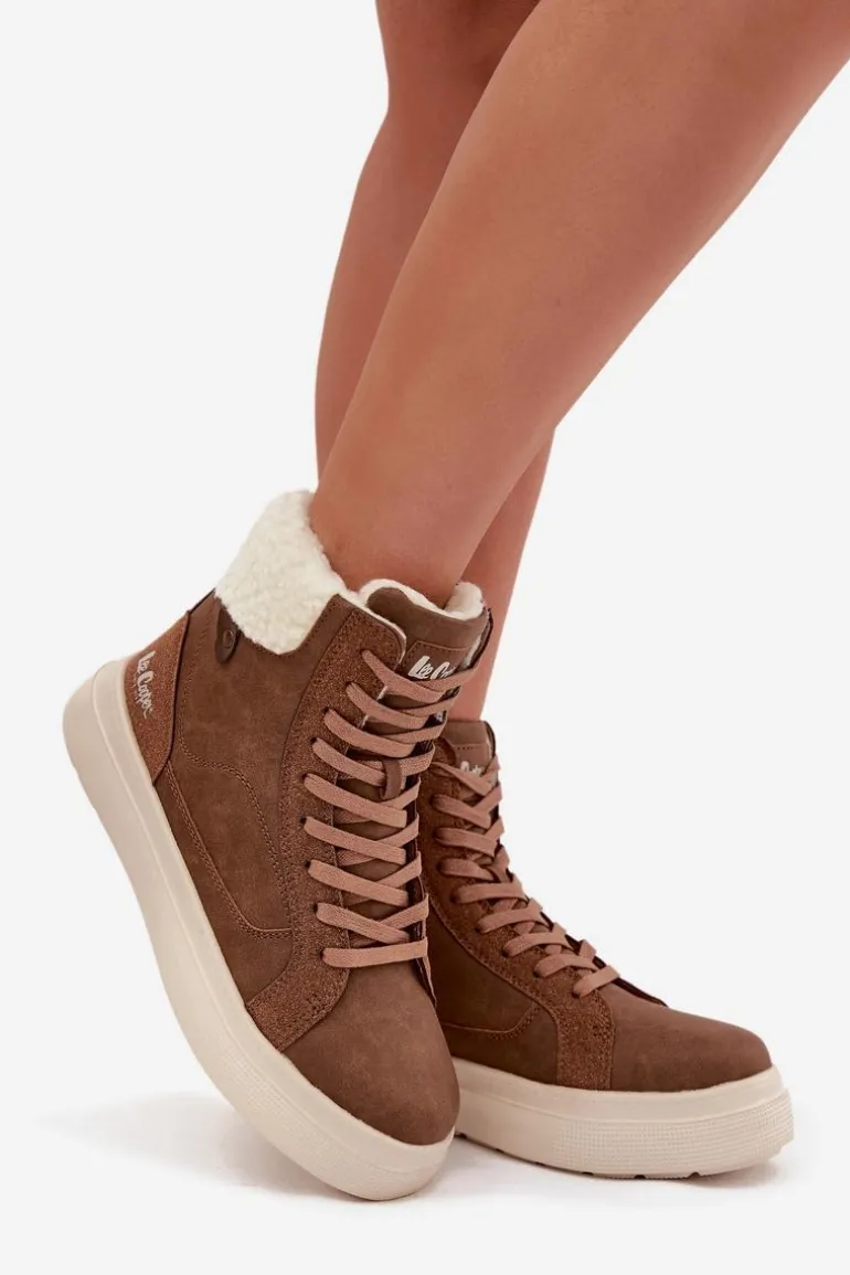 Buty Zimowe Damskie Z Kożuszkiem Lee Cooper LCJ-25-01-3735 Brązowe