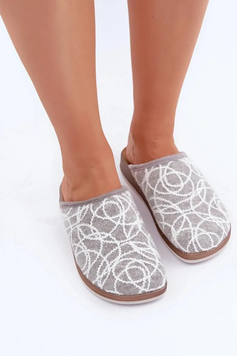 Błyszczące Kapcie Damskie Inblu CT000028 Szare