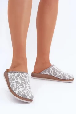 Błyszczące Kapcie Damskie Inblu CT000028 Szare