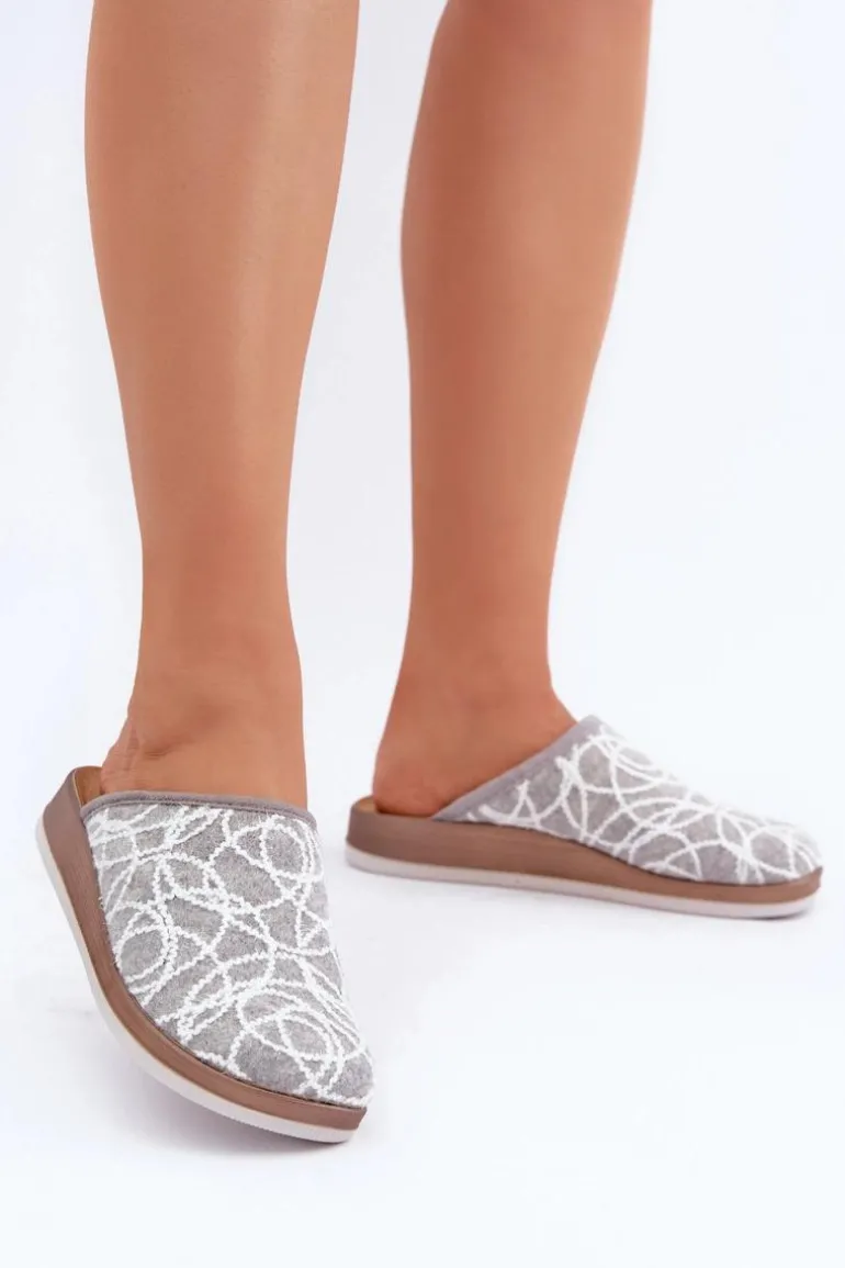 Błyszczące Kapcie Damskie Inblu CT000028 Szare