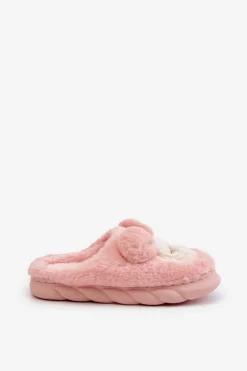 Ciepłe Futrzane Kapcie Damskie Różowe Jozelinetta