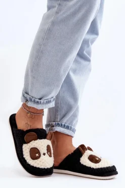 Ciepłe Kapcie Damskie Czarne Priseth