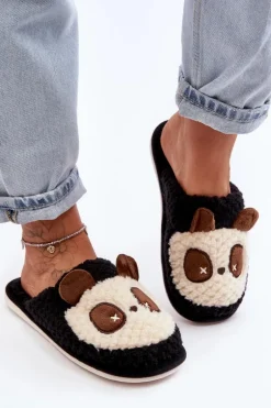 Ciepłe Kapcie Damskie Czarne Priseth