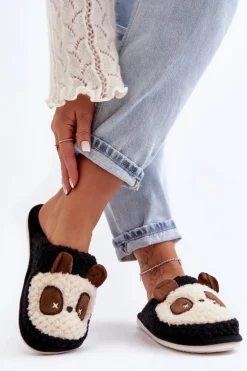 Ciepłe Kapcie Damskie Czarne Priseth