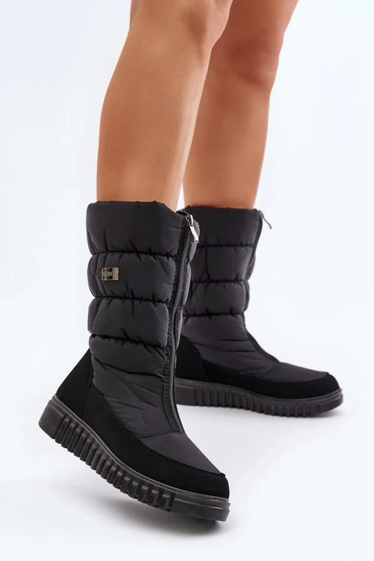 Ciepłe Śniegowce Damskie Progress PROGJ-24-149 Czarne