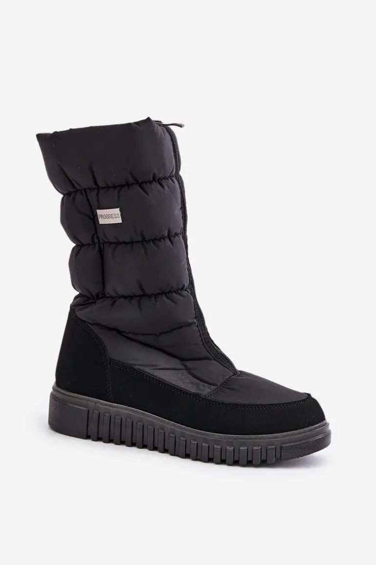 Ciepłe Śniegowce Damskie Progress PROGJ-24-149 Czarne