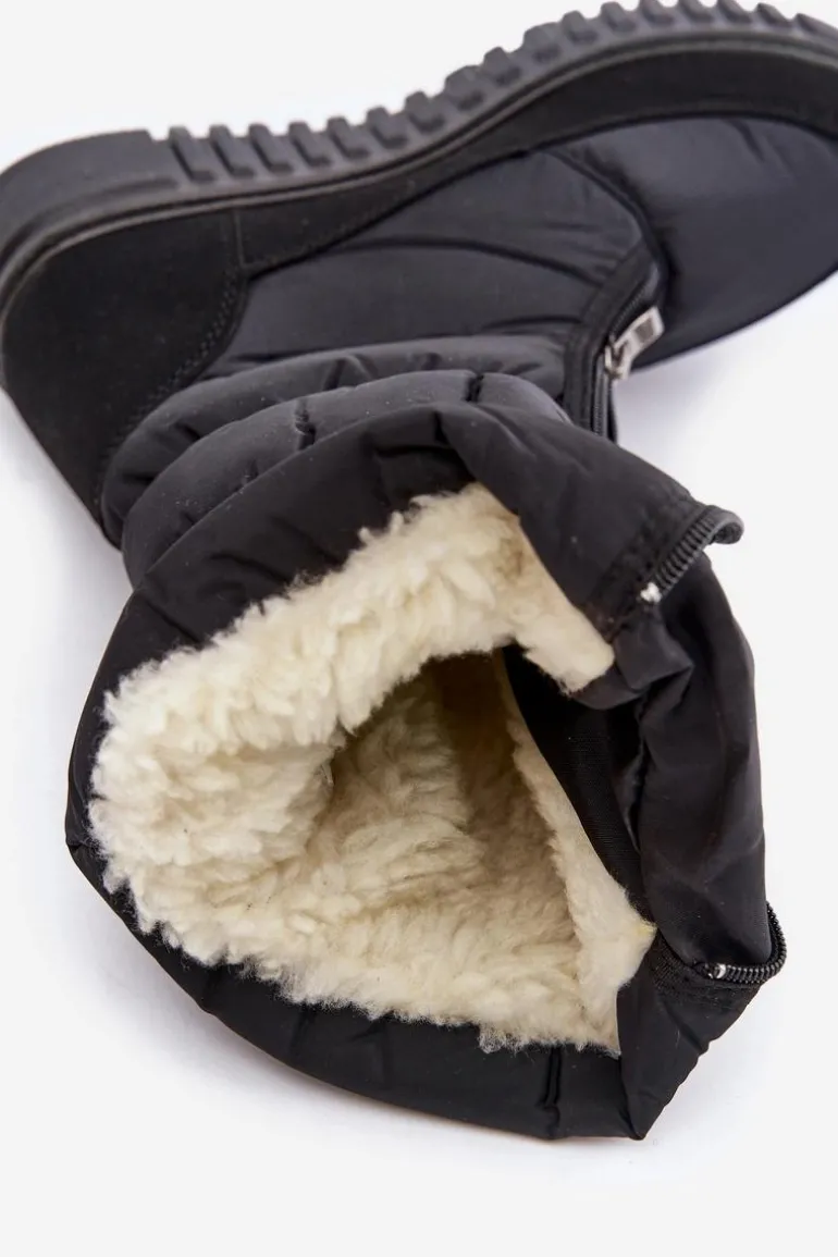 Ciepłe Śniegowce Damskie Progress PROGJ-24-149 Czarne