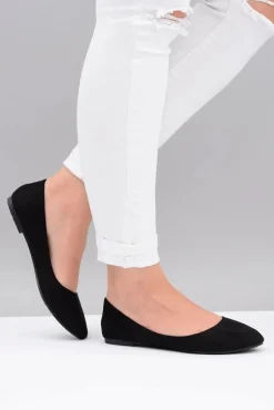 Czarne Damskie Balerinki Zamsz Buenos