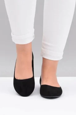 Czarne Damskie Balerinki Zamsz Buenos