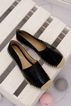 Czarne Damskie Wsuwane Espadryle Paoli