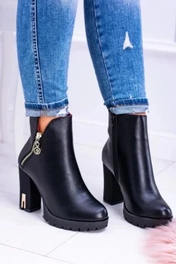 Czarne ekstrawaganckie botki Superlove