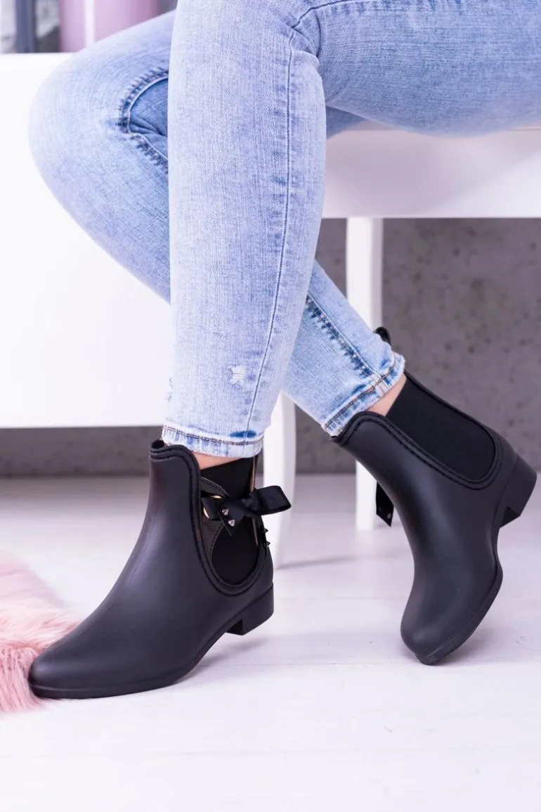 Czarne Matowe Damskie Kalosze Sztyblety Someday