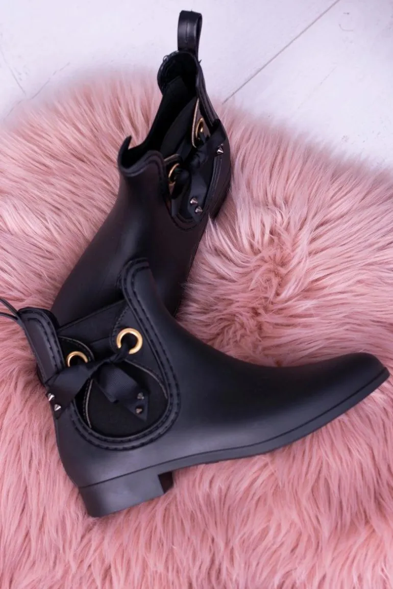 Czarne Matowe Damskie Kalosze Sztyblety Someday