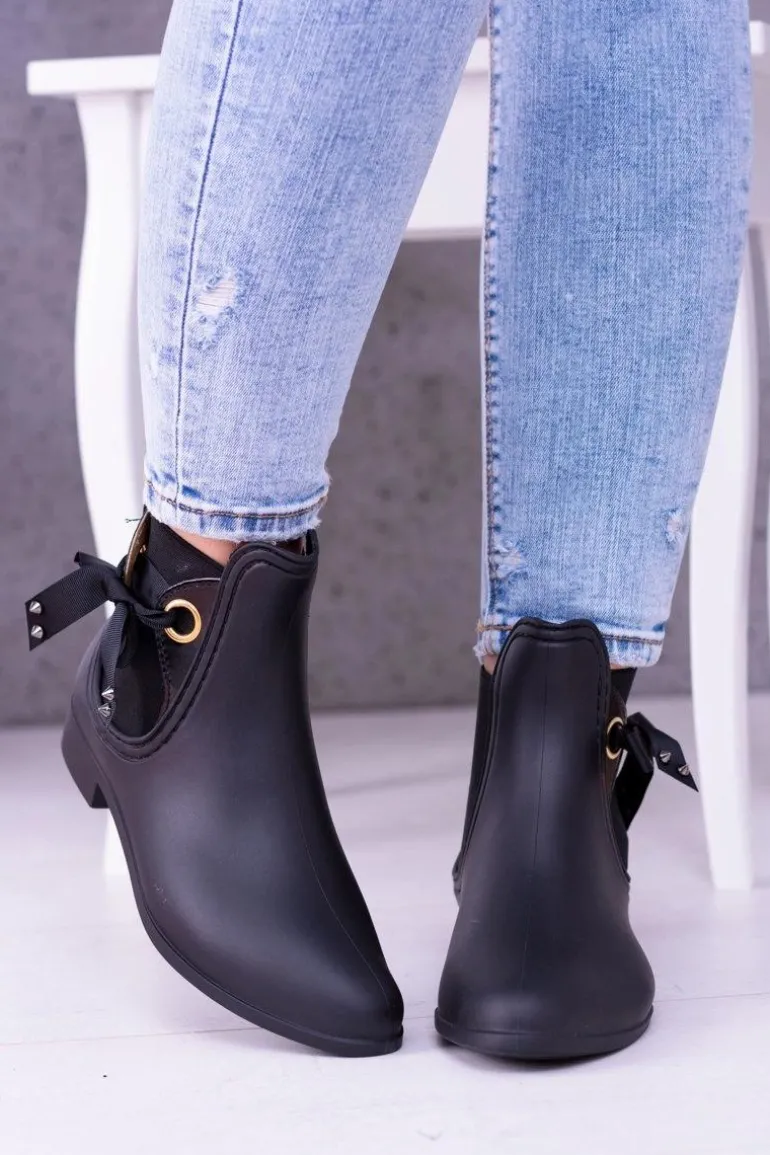 Czarne Matowe Damskie Kalosze Sztyblety Someday