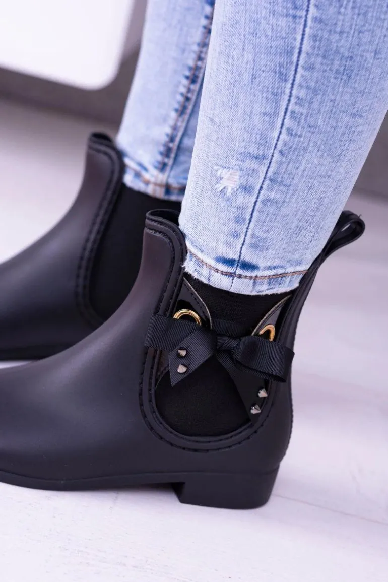 Czarne Matowe Damskie Kalosze Sztyblety Someday