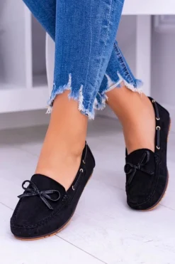 Czarne Zamszowe Mokasyny Comfort Gucio