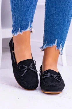 Czarne Zamszowe Mokasyny Comfort Gucio