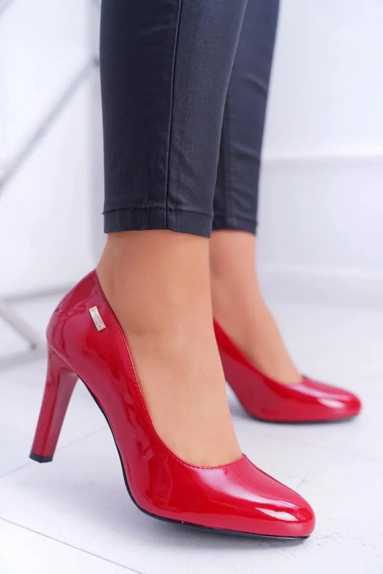 Czółenka Damskie Lakierowane Czółenka Sergio Leone Czerwone Campbell