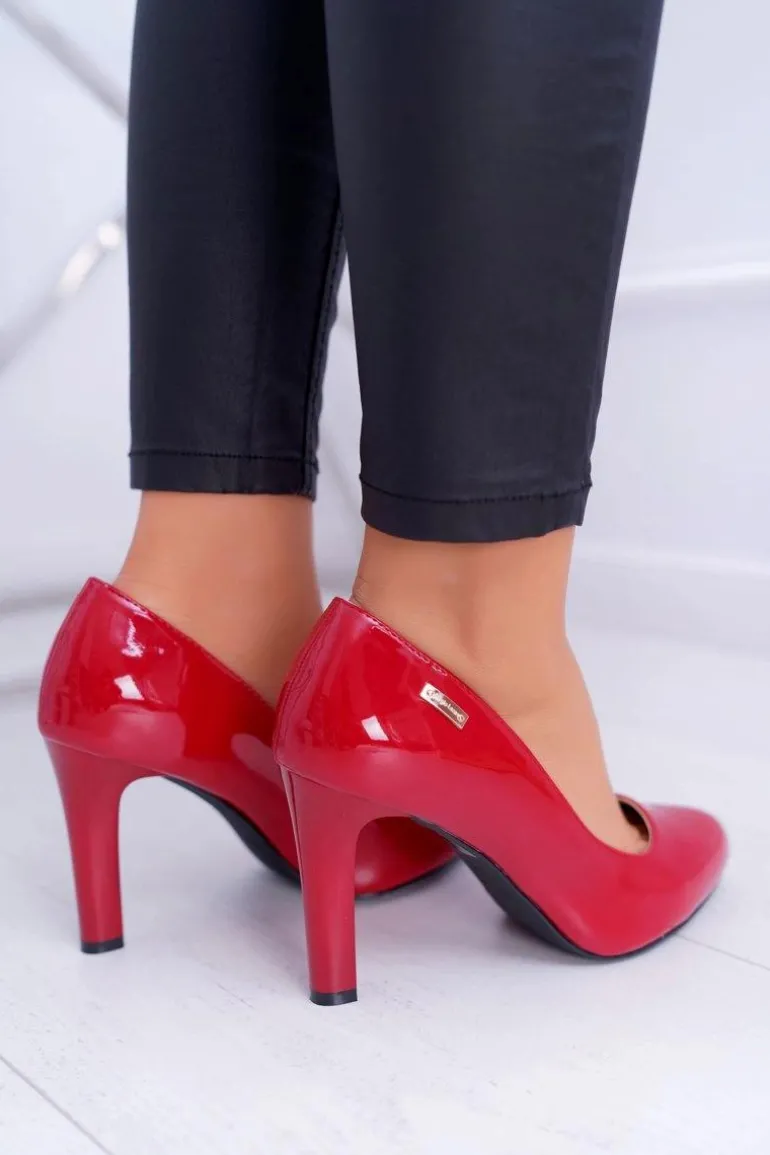 Czółenka Damskie Lakierowane Czółenka Sergio Leone Czerwone Campbell