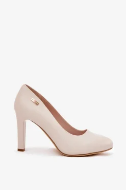 Czółenka Damskie Na Słupku Jasnobeżowe Sergio Leone Campbell