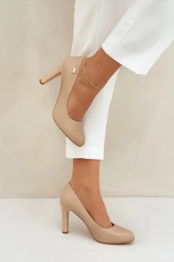 Czółenka Damskie Na Słupku Sergio Leone Coffe Campbell