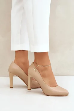 Czółenka Damskie Na Słupku Sergio Leone Coffe Campbell