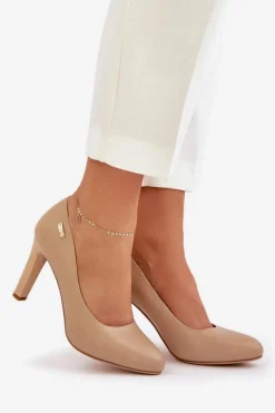 Czółenka Damskie Na Słupku Sergio Leone Coffe Campbell