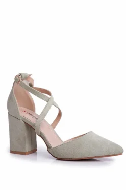 Czółenka Damskie Na Słupku W Szpic Zielone Traffic