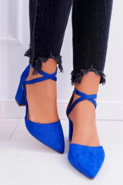 Czółenka Damskie Na Słupku W Szpic Chabrowe Traffic