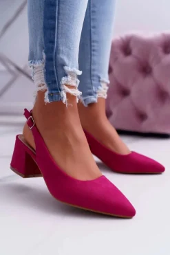 Czółenka Damskie Na Słupku W Szpic Fuksja Contrail