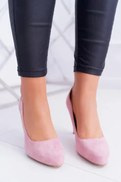 Czółenka damskie Różowe Na Słupku Zamsz Sergio Leone Campbell