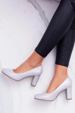 Czółenka Damskie Sergio Leone PB130 Srebrna Perła Amber