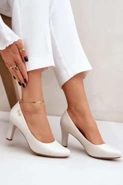 Czółenka Damskie Sergio Leone Perłowe Orsola