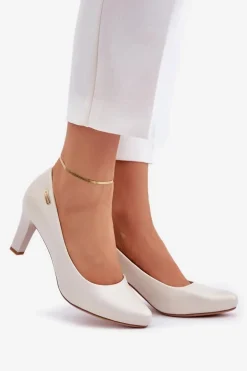 Czółenka Damskie Sergio Leone Perłowe Orsola