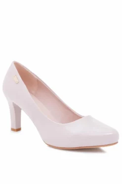 Czółenka damskie Sergio Leone Jasnoszare Lakierowane Orsola