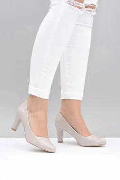 Czółenka damskie Sergio Leone Jasnoszare Lakierowane Orsola