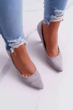 Czółenka Damskie Sergio Leone PB139 Szare Felice