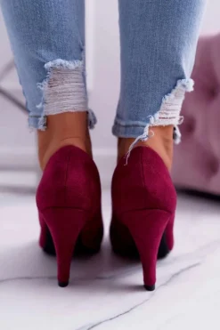 Czółenka Damskie Sergio Leone PB139 Fuksja Felice