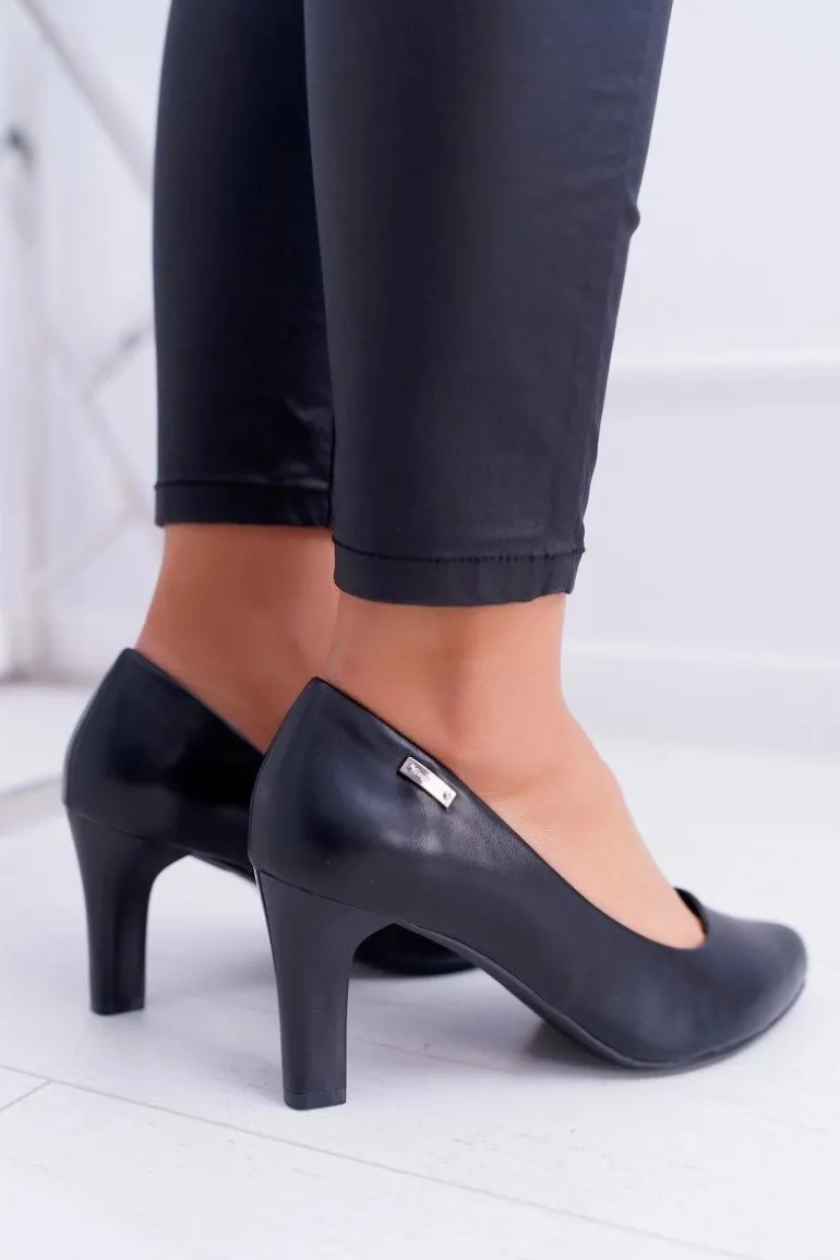 Czółenka damskie Sergio Leone Czarne Matowe Orsola