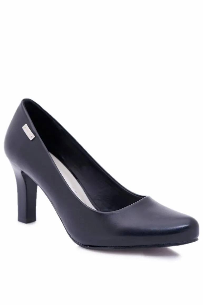 Czółenka damskie Sergio Leone Czarne Matowe Orsola