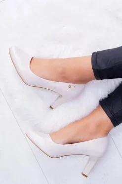 Czółenka damskie Sergio Leone Beżowe Perłowe Orsola