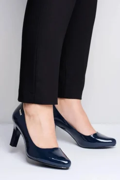 Czółenka damskie Sergio Leone Granatowe Lakierowane Orsola