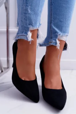 Czółenka Damskie Sergio Leone PB139 Czarne Felice