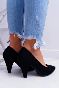 Czółenka Damskie Sergio Leone PB139 Czarne Felice