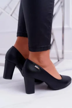 Czółenka Damskie Sergio Leone PB130 Czarne Amber