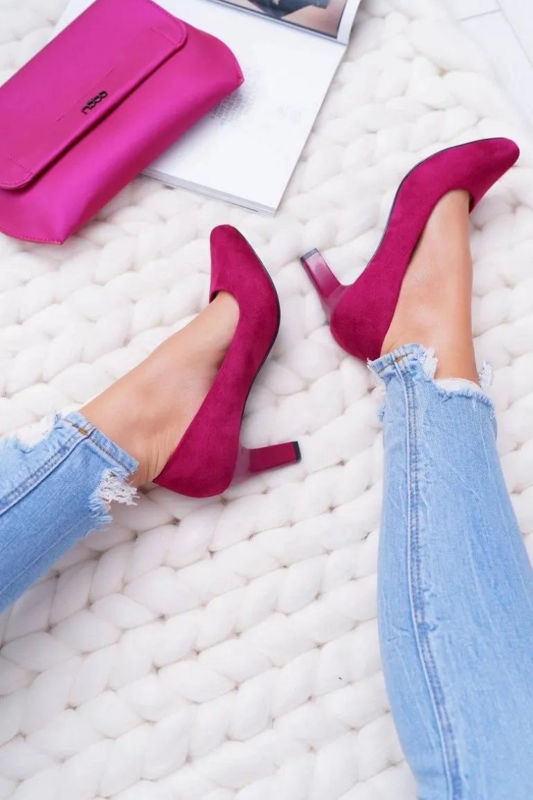 Czółenka Damskie Sergio Leone Fuksja Zamsz Orsola