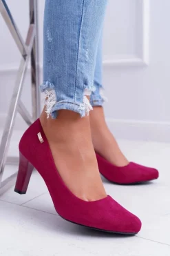 Czółenka Damskie Sergio Leone Fuksja Zamsz Orsola