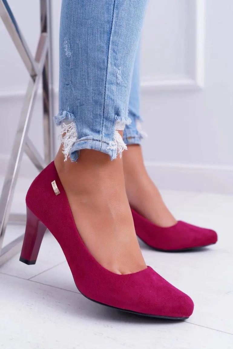 Czółenka Damskie Sergio Leone Fuksja Zamsz Orsola