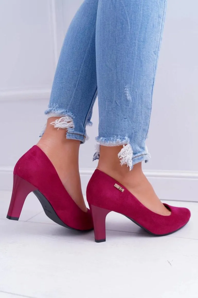 Czółenka Damskie Sergio Leone Fuksja Zamsz Orsola